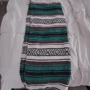 Striped Hand Woven Fringe Blanket